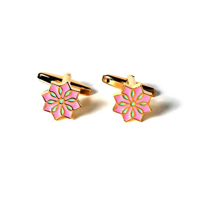 Ethnic Mosaic Cufflinks Pink