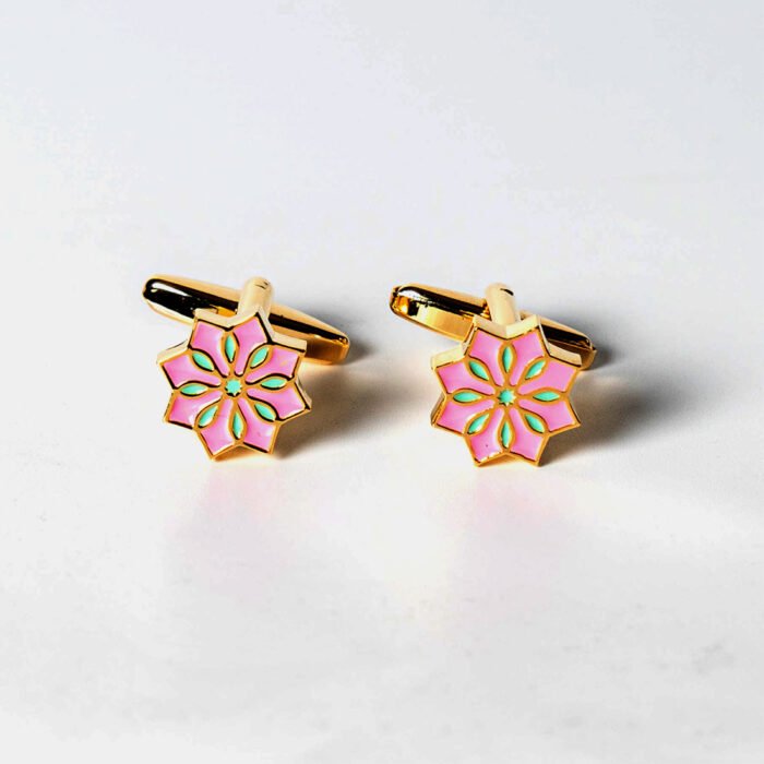 Ethnic Mosaic Cufflinks Pink