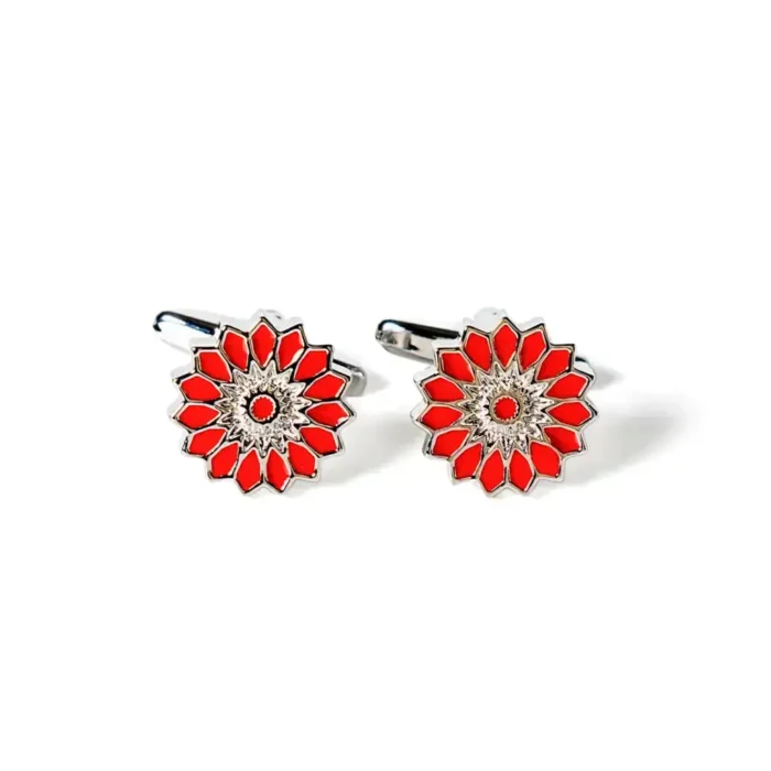 Andalucian Red and Silver Cufflinks