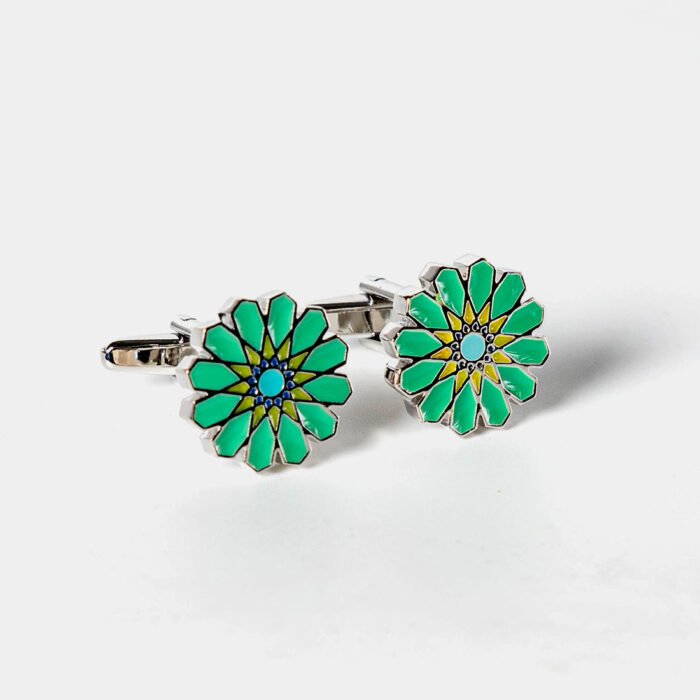 Andalucian Green and Silver Cufflinks